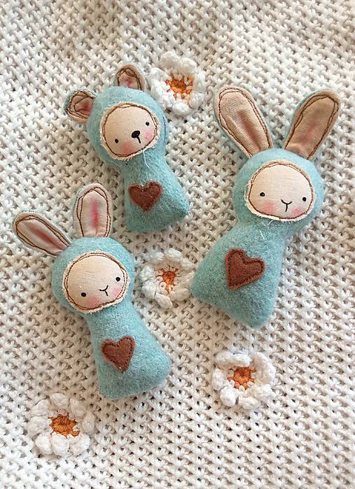 Hračky - Zajko alebo medvedík pre šťastie  - 17645196_