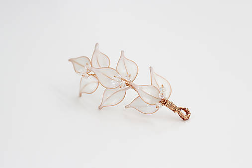 Svadobná aplikácia do vlasov Amélia (Bielo-zlatá malá)