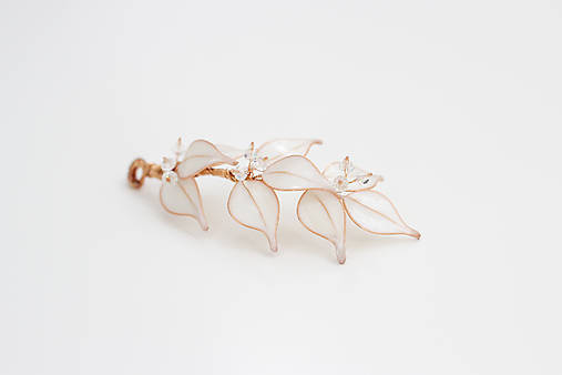 Svadobná aplikácia do vlasov Amélia (Bielo-zlatá malá)