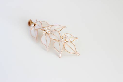 Svadobná aplikácia do vlasov Amélia (Bielo-zlatá malá)