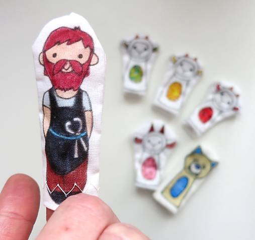 MINI pršteková maňuška - sada Vlk a kozliatka