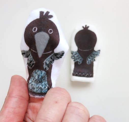 MINI pršteková maňuška - sada ornitologická (vranka)