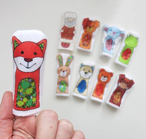 MINI pršteková maňuška - sada rozprávka Domček, domček, kto v tebe býva?