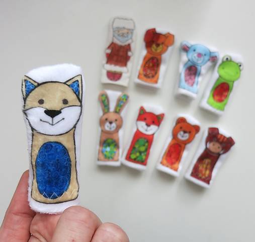 MINI pršteková maňuška - sada rozprávka Domček, domček, kto v tebe býva?