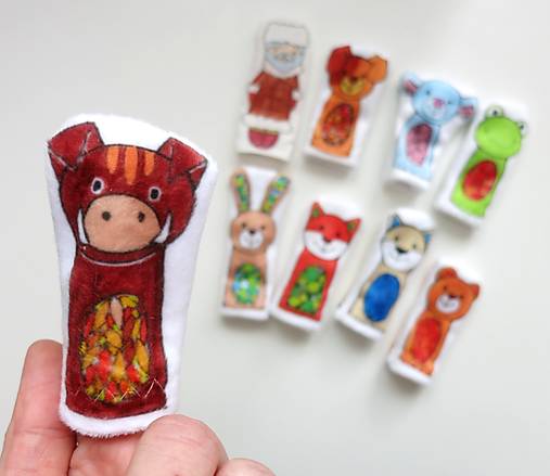 MINI pršteková maňuška - sada rozprávka Domček, domček, kto v tebe býva?