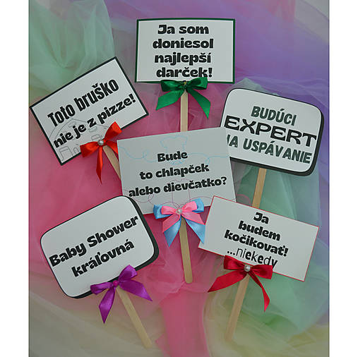 Rekvizity na babyshower - dekorácie a doplnky na oslavu bábätka
