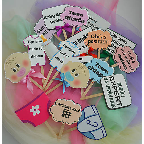Rekvizity na babyshower - dekorácie a doplnky na oslavu bábätka