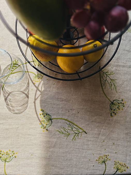 Úžitkový textil - Ľanový obrus - ,,Fenykl" - 17645545_