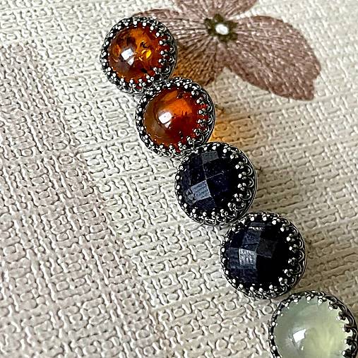 ZĽAVA 10% Amber Ag925 Stud Filigree Earrings / Strieborné filigránové náušnice s prírodným jantárom A0028