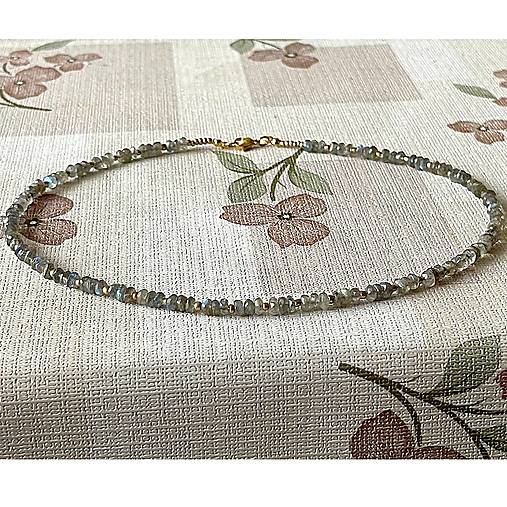 Luxury Labradorite Necklace Stainless Steel / Náhrdelník labradorit, oceľ E006