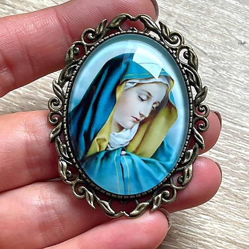 Vintage Saint Mary Brooch / Brošňa s Madonou