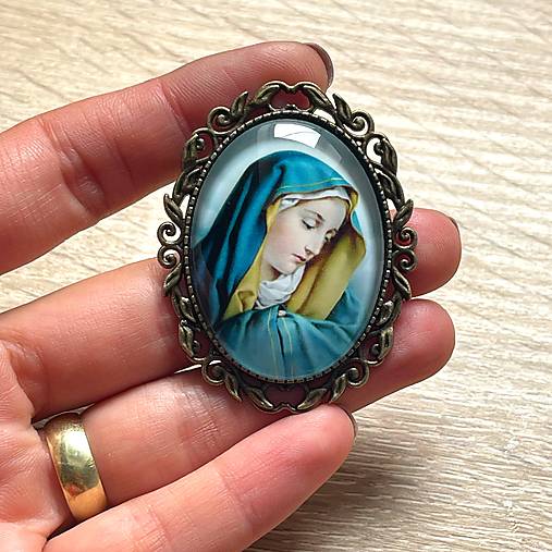Vintage Saint Mary Brooch / Brošňa s Madonou