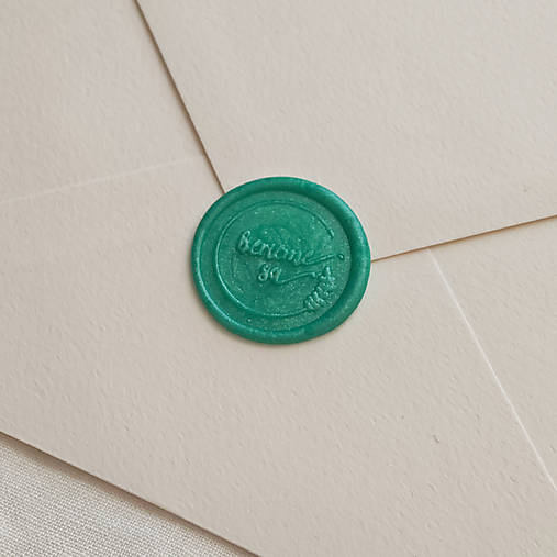 Papiernictvo - Hotové samolepiace pečate - Berieme sa (Metalické emerald) - 17649152_