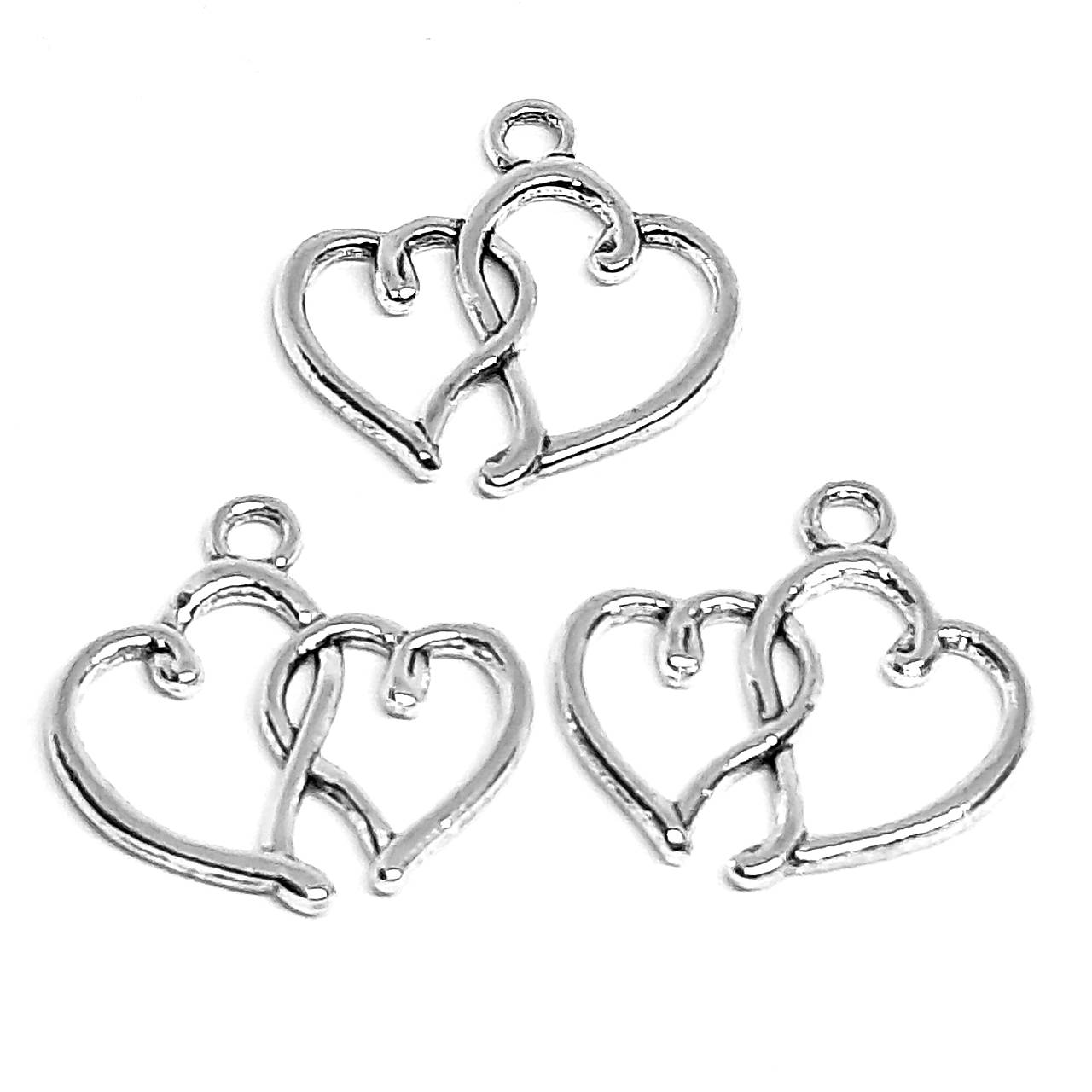 Prívesok SRDCE -1ks (19x19mm-st.striebro)