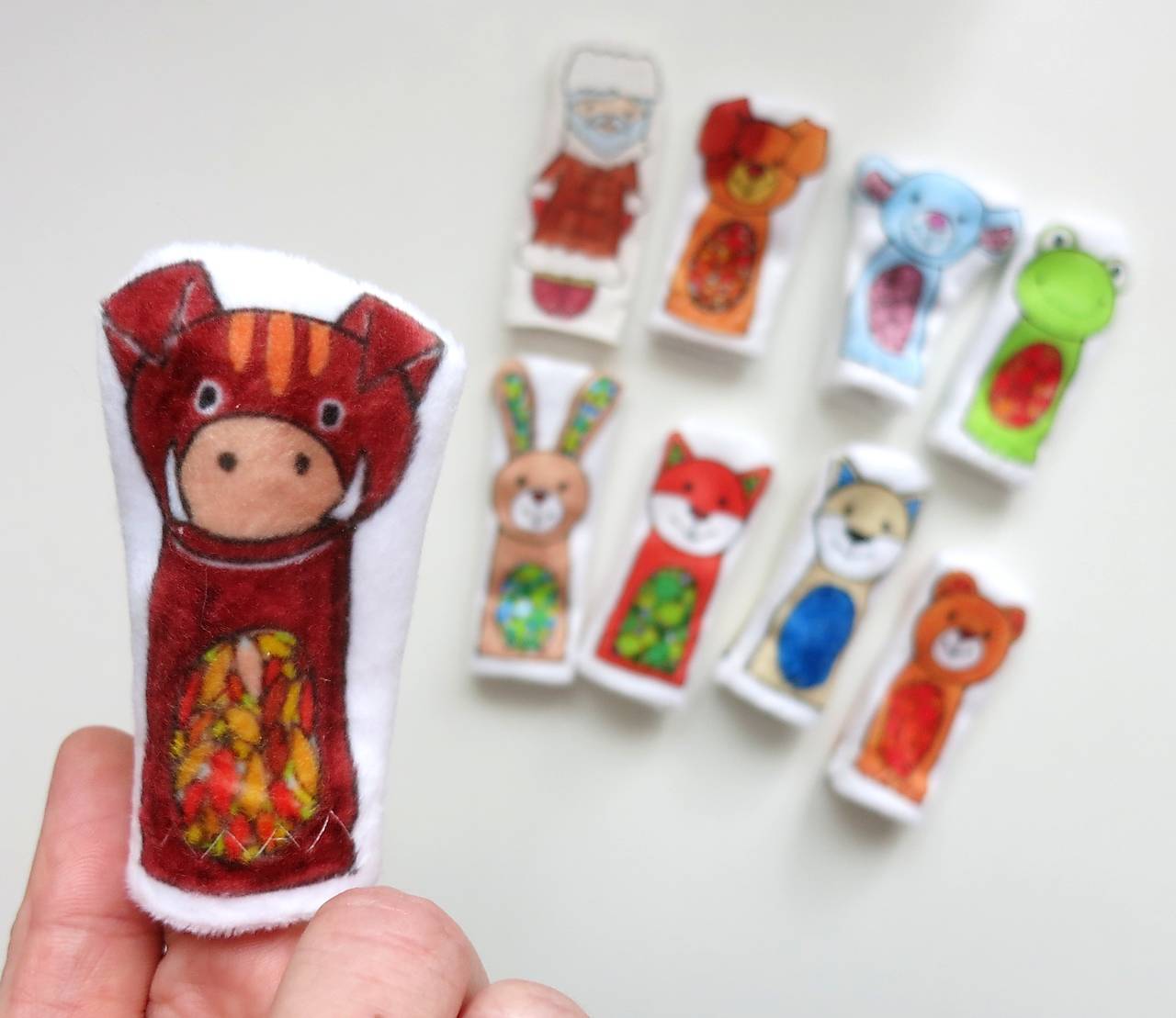 MINI pršteková maňuška - sada rozprávka Domček, domček, kto v tebe býva? (diviak)