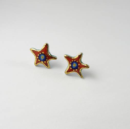 Náušnice - TANA hand made jewellery - keramika/zlato - 17647987_