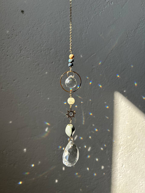 Dekorácie - Lapač slnka farebný - kvapka (Modrá) - 17649255_