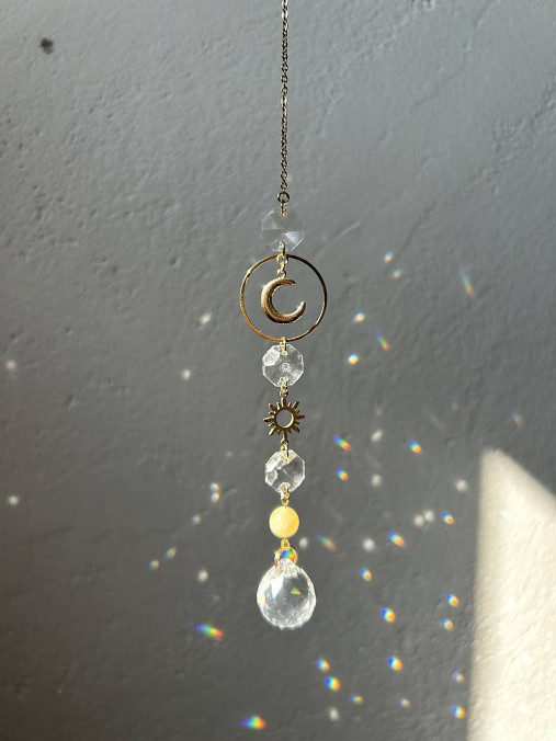 Dekorácie - Lapač slnka, Slnko a Mesiac malý (Slnko a mesiac) - 17649274_