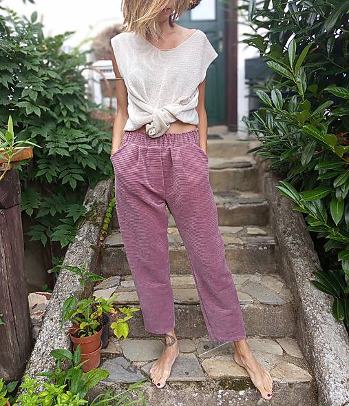 Nohavice - -nohavice ružovo fialové- - 17648044_