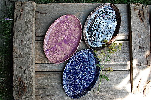 Nádoby - Keramická tácka folklór - 17648800_