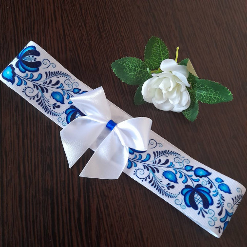 Spodná bielizeň - Elastický folkový  podväzok  - 17649335_