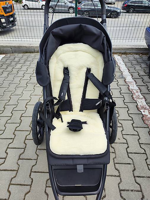 Detský textil - VLNIENKA podložka do kočíka THULE Urban Glide 2 100% MERINO TOP SUPER WASH Natural na.Mieru - 17651619_