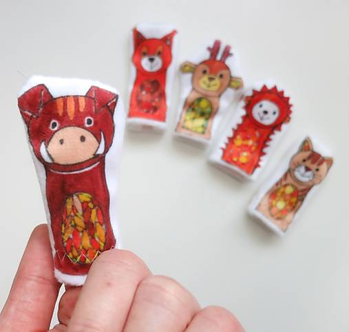 MINI pršteková maňuška - sada lesné zvieratká I