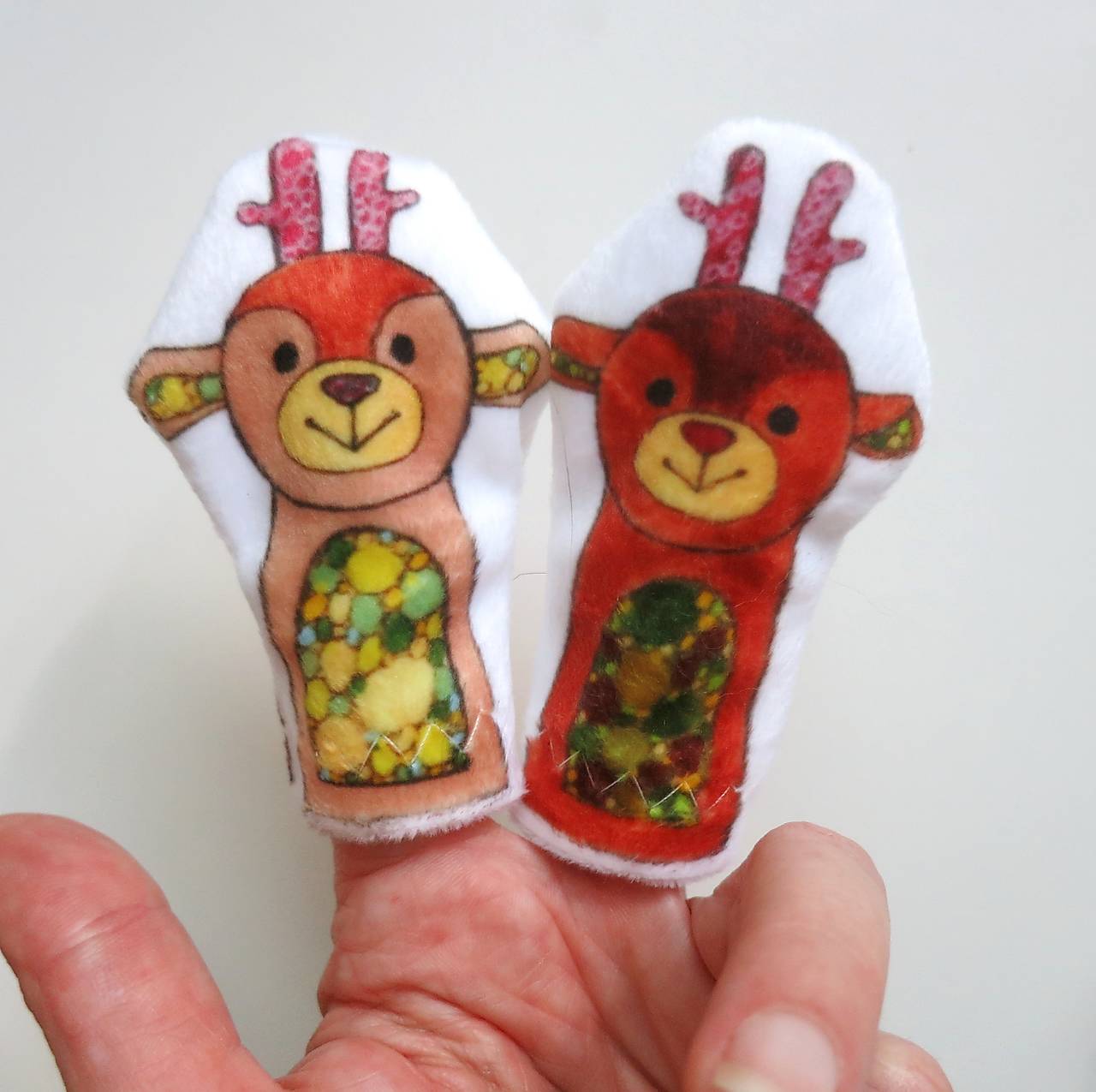 MINI pršteková maňuška - sada lesné zvieratká I (srnček)