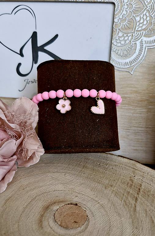 Náramok summer Matt  (Náramok Pink Srdce a kvet)