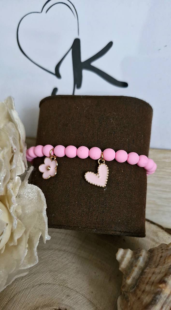 Náramok summer Matt  (Náramok Pink Srdce a kvet)