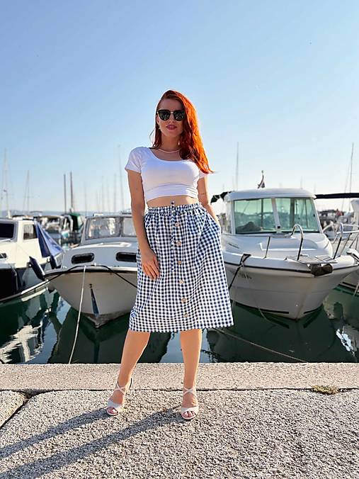 Sukne - Bavlnená kockovaná sukňa Michelle - 17651512_