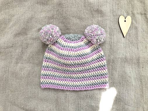 Detské čiapky - Merino čiapočka 4-8mesiacov - 17650180_