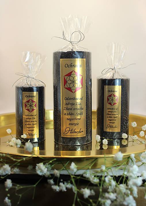 Sviečky - Čierna sviečka - Ochrana + Očista (Čierna sviečka - OCHRANA 180g) - 17650303_