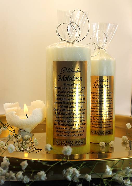 Sviečky - Archanjelská sviečka - Metatron (50mmx140mm/ 240g) - 17651009_