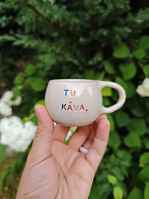 Nádoby - šálka Tu káva 80 ml s uškom - 17651567_