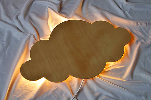 Svietidlá - Detská drevená lampa Obláčik 60 cm - 17652607_