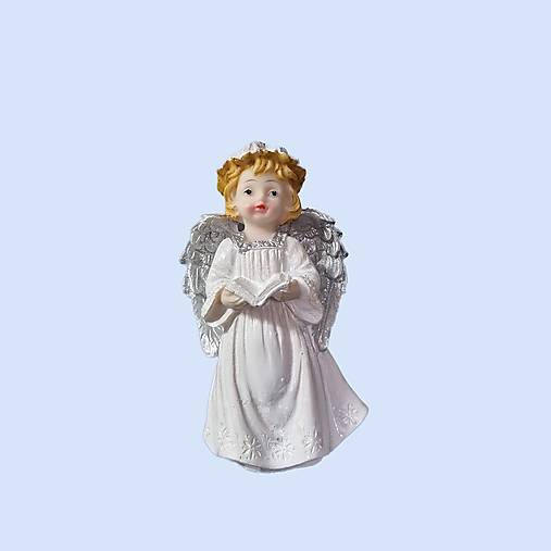 Dekorácie - Dušičky - Anjel na hrob s knihou malý 11cm - dekorácia - 17652907_