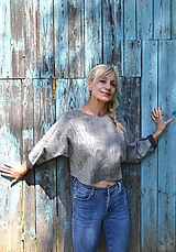 Topy, tričká, tielka - Crop top Čiary - 17653255_