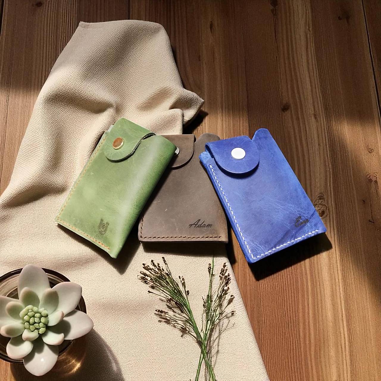 Kožené púzdro na karty, peniaze