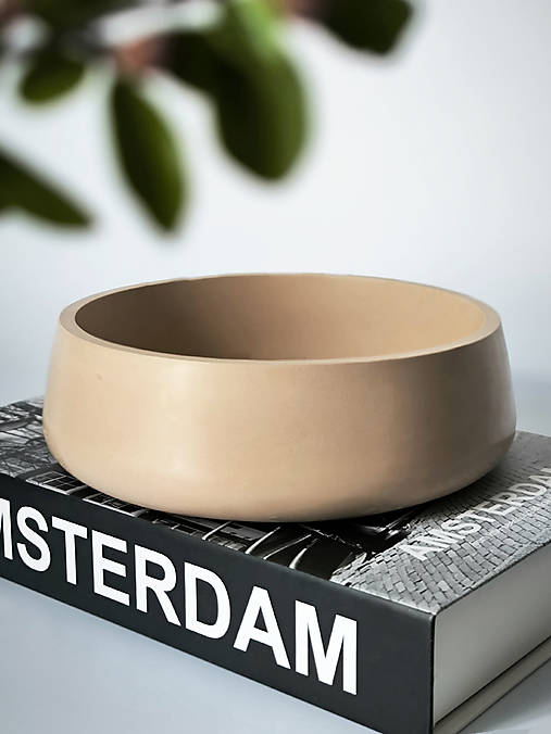 Nádoby - Svetlobéžová dekoračná miska Arco – jemný doplnok v minimalistickom štýle - 17653907_