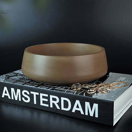 Nádoby - Hnedá dekoračná miska Arco – prírodný akcent pre útulný interiér - 17653995_