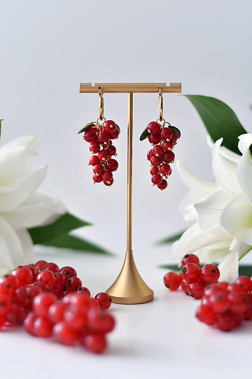 Náušnice - Náušnice "Red Berries" - 17654771_