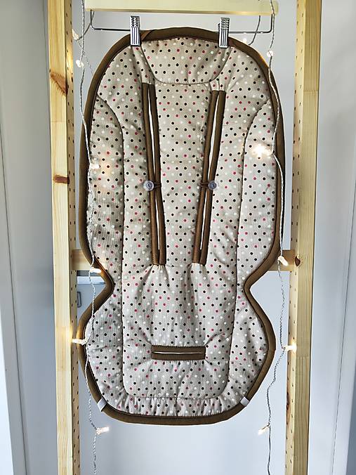 Detský textil - Vlnienka Podložka do kočíka CYBEX Priam Sport Lux 100% Merino top super wash Camel Bodka - 17656641_