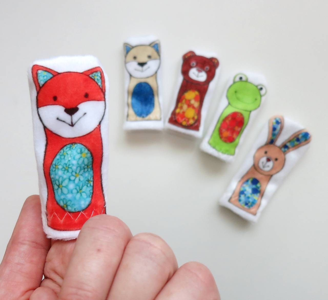 MINI pršteková maňuška - sada lesné zvieratká II (líška)