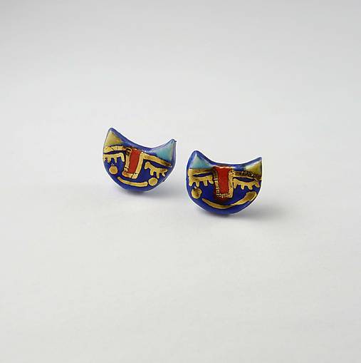 Náušnice - TANA hand made jewellery - keramika/zlato - 17656489_