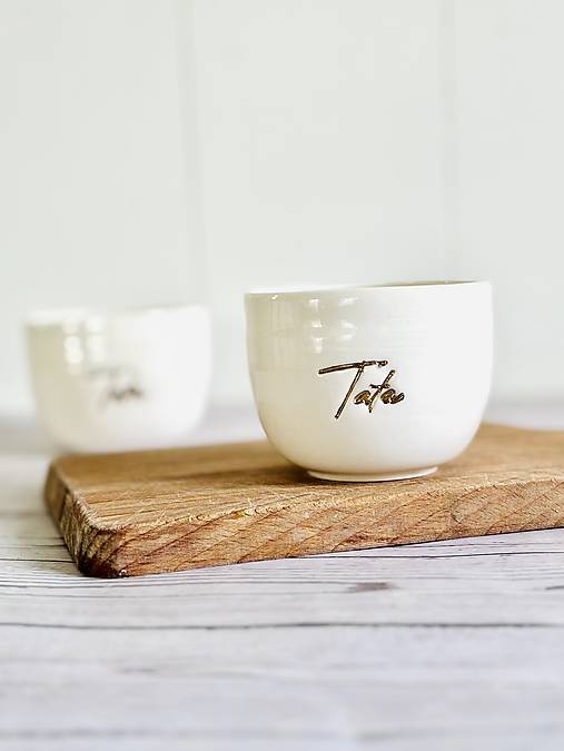 Zlato v slove - pohárik cappuccino porcelán tata (200ml, bez uška)