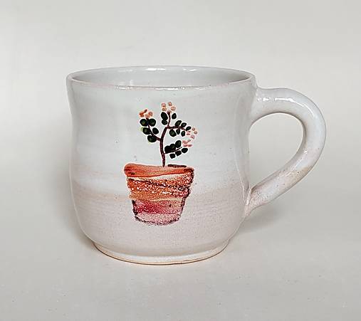 Nádoby - Keramický hrnček kvetinka v kvetináči III. - 17656339_