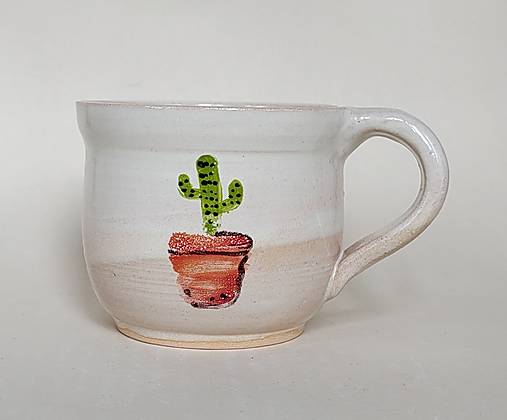 Nádoby - Keramický hrnček kaktus III. - 17656380_