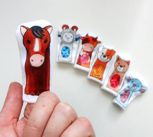 MINI pršteková maňuška - sada zvieratká na farme I