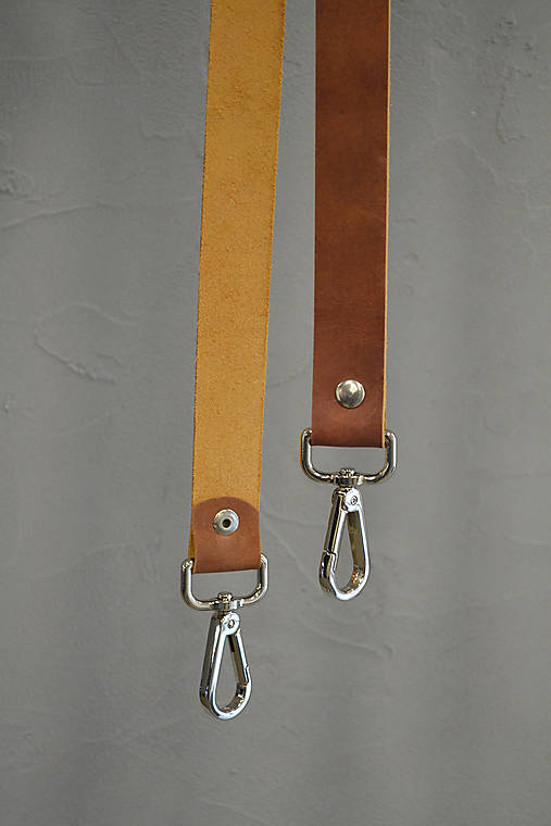 Iné doplnky - Celokožený popruh na kabelku (Oranžová) - 17659494_